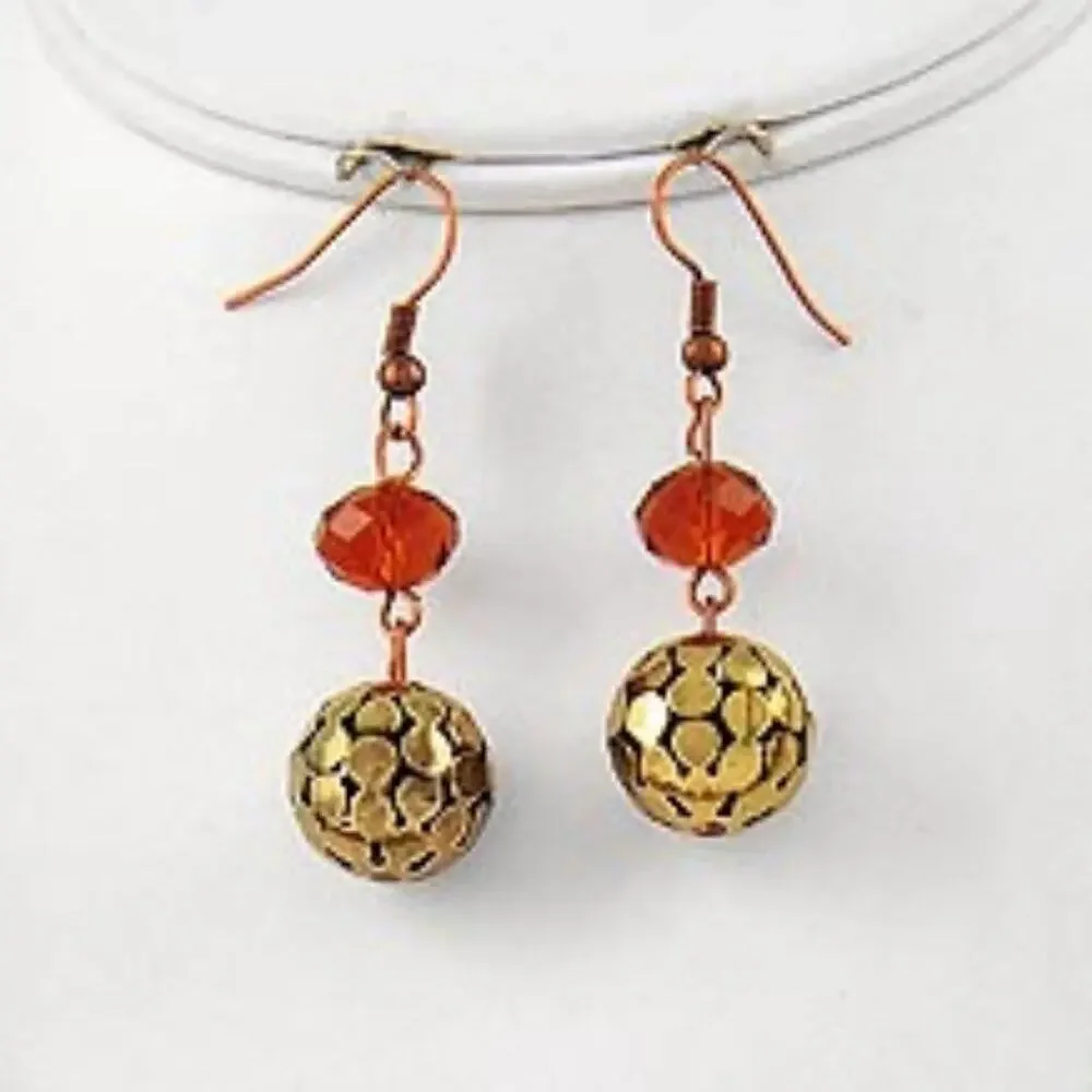 Two Tone Gold & Smoked Topaz Glass Crystal Necklace & Earring Set - Picture 2 of 2